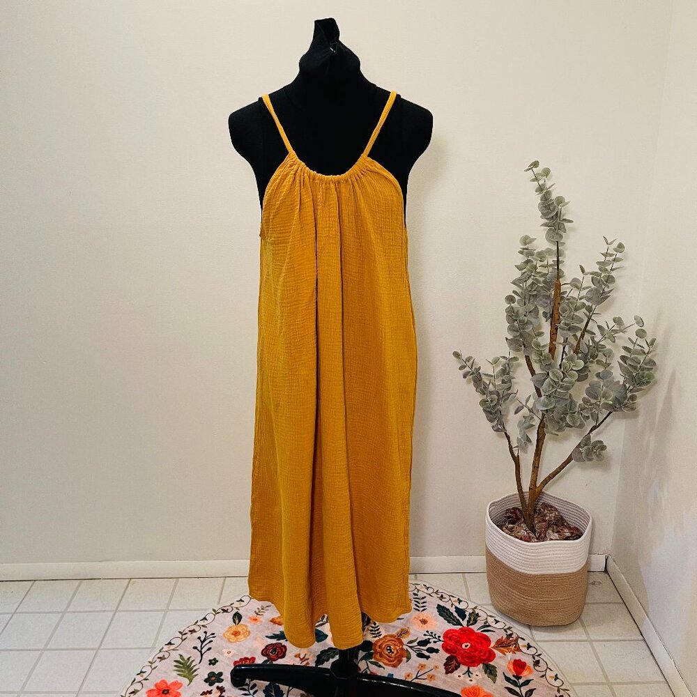 Unique Yellow Flowy Dress (Size Small/Medium)